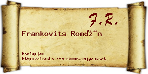 Frankovits Román névjegykártya